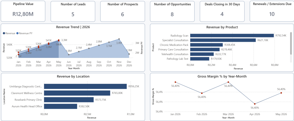 Executive revenue dashboard preview